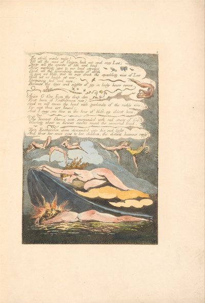Europa. En profeti, plade 6, De skingrende vinde vågner. . . . (Bentley 7) af William Blake