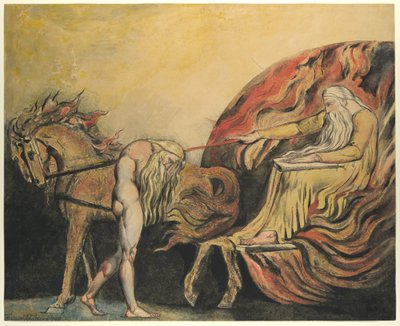 God Judging Adam, ca. 1795 (farvet radering med pen, blæk og akvarel) af William Blake