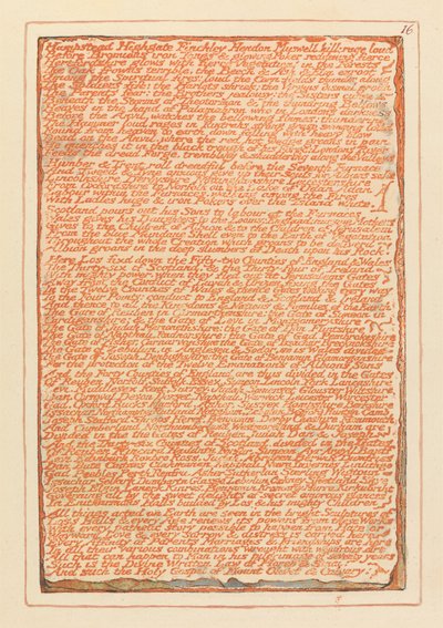 "Hampstead Highgate Finchley Hendon Muswell Hill..." (Platte 16) af William Blake