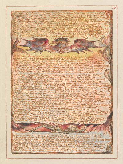 »I skønhed deler Albions døtre sig...« (Tavle 58) af William Blake