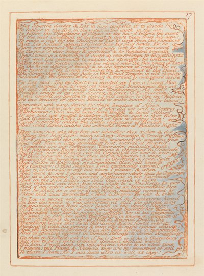 Jerusalem, Plate 17, His Spectre deler .... af William Blake