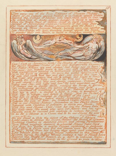 Jerusalem, plade 18, fra hver eneste af de fire regioner .... af William Blake