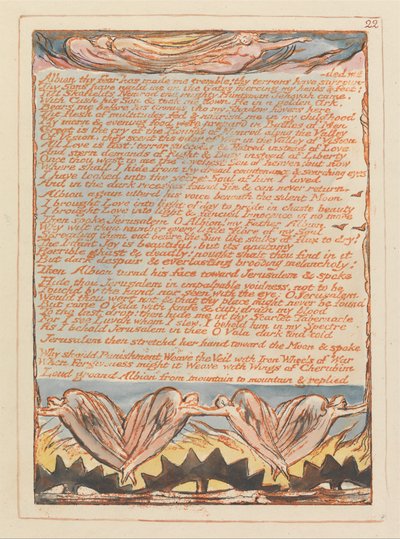 Jerusalem, plade 22, Albion din frygt har fået mig til at skælve .... af William Blake