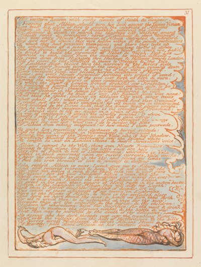 Jerusalem, plade 31, hans vestlige himmel .... af William Blake