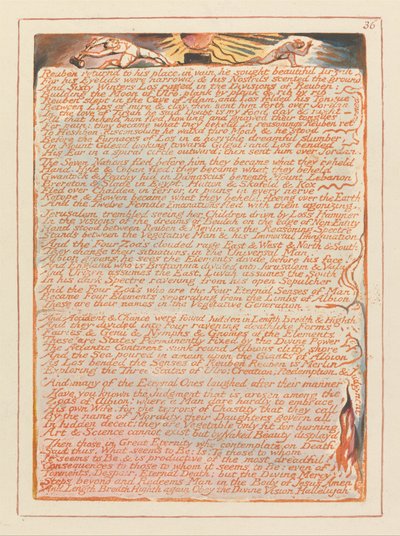 Jerusalem, tallerken 36, Reuben vender tilbage til sit sted .... af William Blake
