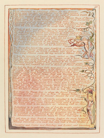 Jerusalem, Plate 40, Los shudderd at se Albion .... af William Blake