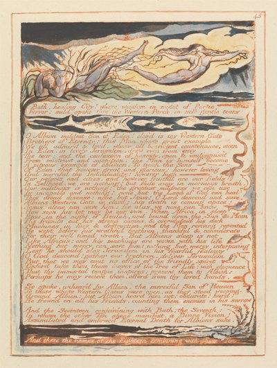 Jerusalem, tallerken 45, bad, helbredende by! .... af William Blake