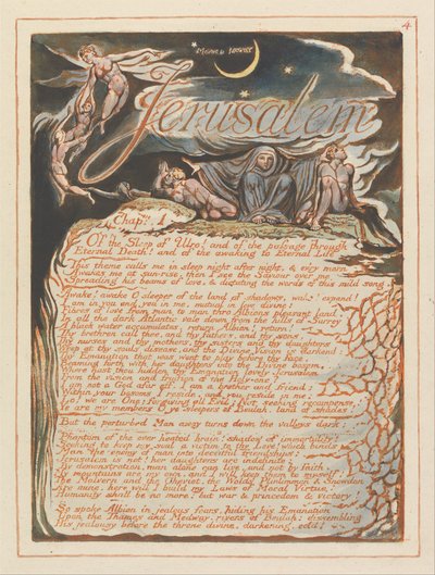 Jerusalem, plade 4, Jerusalem, kap. 1 .... af William Blake