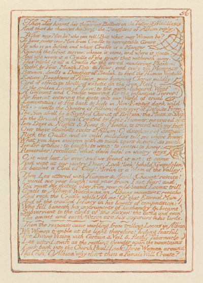 Jerusalem, Plate 56, Then Los heaved .... af William Blake