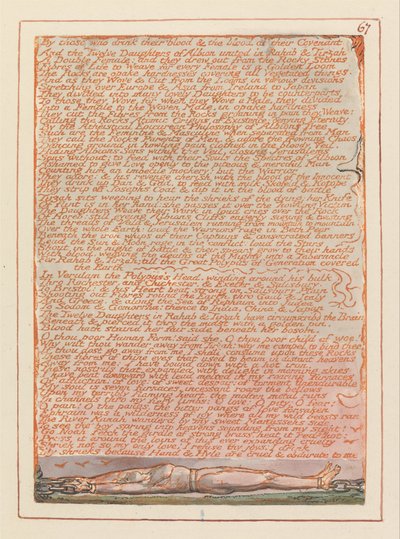 Jerusalem, plade 67, af dem, der drikker deres blod .... af William Blake