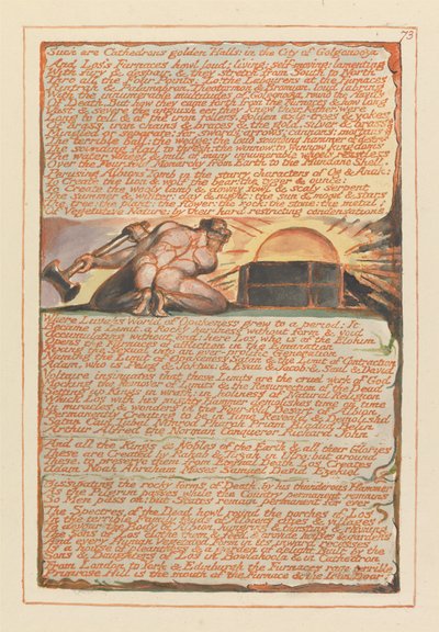 Jerusalem, plade 73, Sådan er Cathedrons gyldne haller .... af William Blake