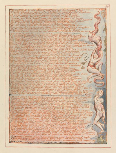 Jerusalem, plade 80, omfattet af det frosne net .... af William Blake