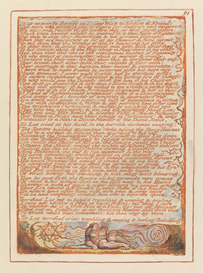 Jerusalem, plade 91, Det er lettere at tilgive en fjende .... af William Blake