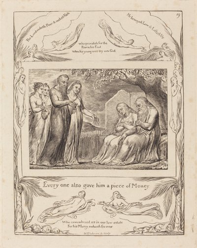Job modtager almisse af William Blake