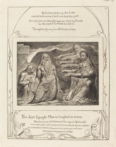 Job irettesat af sine venner af William Blake