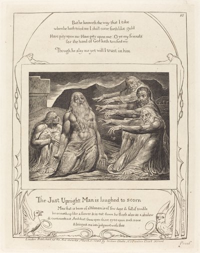 Job irettesat af sine venner, 1825. af William Blake