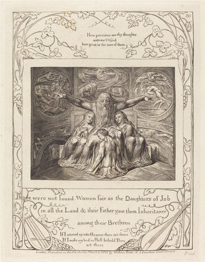 Job og hans døtre af William Blake