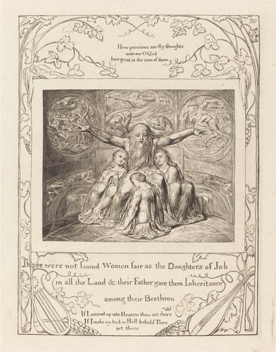 Job og hans døtre af William Blake