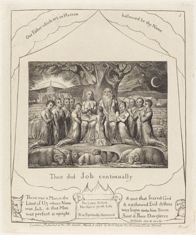 Job og hans familie af William Blake