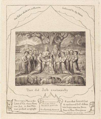 Job og hans familie af William Blake