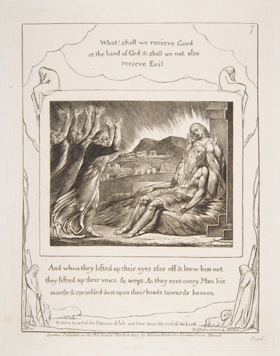 Jobs Trøstere, fra Illustrationer af Jobs Bog, 1825-26. af William Blake