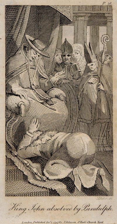 Kong John frikendt af Pandulph efter Henry Fuseli, 1798 af William Blake