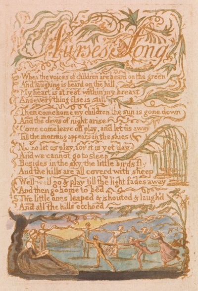 Lied der Amme (Platte 22) af William Blake