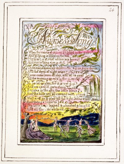 P.124-1950.pt24 Sygeplejerskesang: plade 24 fra Songs of Innocence and of Experience (kopi R) c.1802-08 (ætsning, blæk og wc) af William Blake