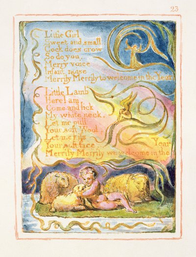 S.125-1950.pt23 Forår (fortsat): plade 23 fra Songs of Innocence and of Experience (kopi AA) c.1815-26 (ætsning, blæk og wc) af William Blake