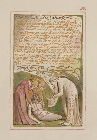 P.125-1950.pt52 Til Tirzah: plade 52 fra Songs of Innocence and of Experience (kopi AA) c.1815-26 (ætsning, blæk og wc) af William Blake