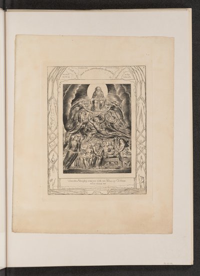 Satan foran Guds trone, 1825. af William Blake
