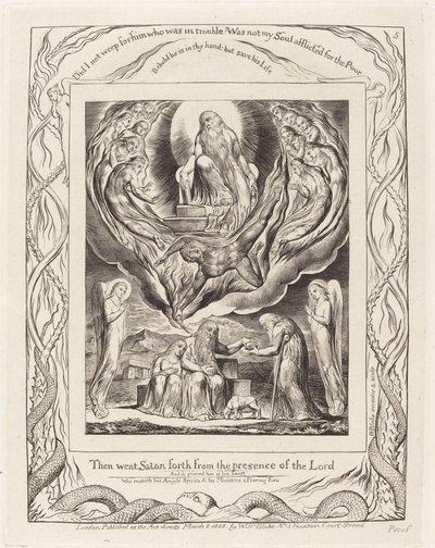 Satan går ud fra Herrens nærhed af William Blake