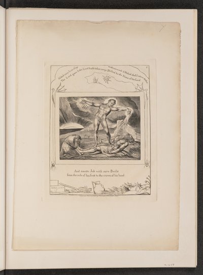 Satan slår job med bylder af William Blake