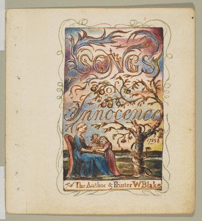 Sange om uskyld: Titelblad, ca. 1825. af William Blake