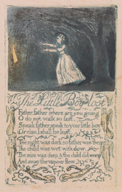 Sange om uskyld og om erfaring, plade 16, "The Little Boy Lost" (Bentley 13) af William Blake