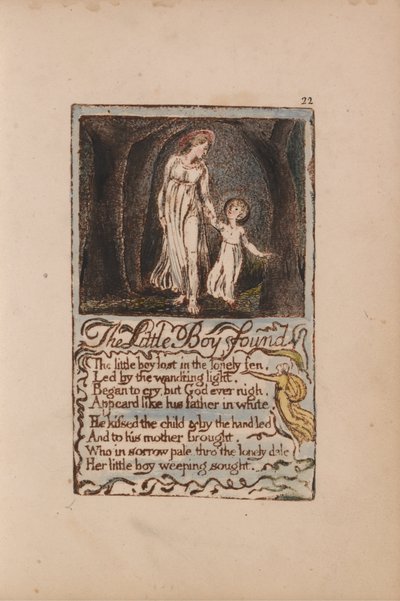 Sange om uskyld og erfaring, plade 22, Den lille dreng fundet (Bentley 14) af William Blake