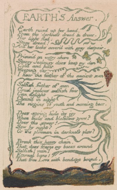 Sange om uskyld og erfaring, plade 35, Jordens svar (Bentley 31) af William Blake