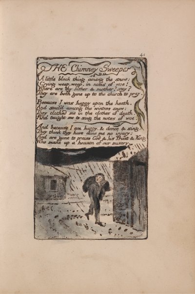 Sange om uskyld og erfaring, plade 41, skorstensfejeren (Bentley 37) af William Blake