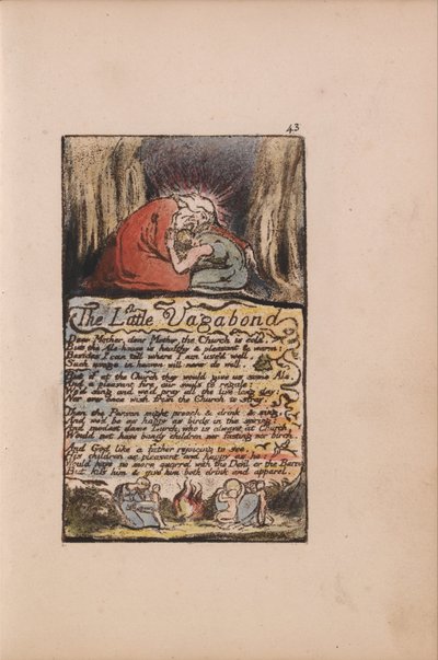 Songs of Innocence and of Experience, Plate 43, The Little Vagabond, (Bentley 45) af William Blake