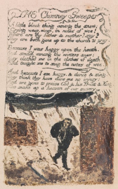 Sange om uskyld og om erfaring, plade 45, "Skorstensfejeren" (Bentley 37) af William Blake