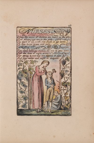 Sange om uskyld og erfaring, plade 49, sygeplejerskesang (Bentley 38) af William Blake