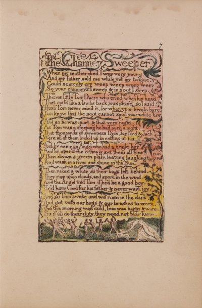 Sange om uskyld og erfaring, plade 7, skorstensfejeren (Bentley 12) af William Blake