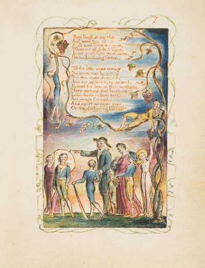 Sange om uskyld og om oplevelse: Den ekkoende grønne anden plade, ca. 1825. af William Blake