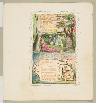 Sange om uskyld og erfaring: The Little Girl Lost The Little Girl Found, ca. 1825. af William Blake