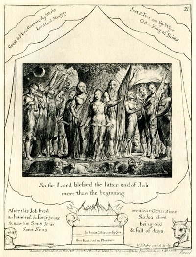 Jobs Bog 42:12 illustreret af William Blake af William Blake