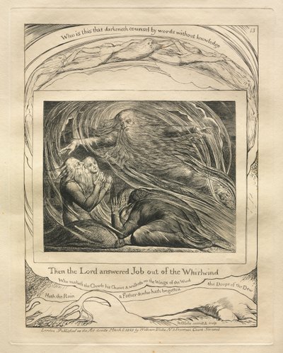 Jobs Bog: Pl. 13, Da svarede Herren Job ud af Hvirvelvinden af William Blake