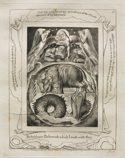 Jobs Bog: Pl. 15, Se nu Behemoth, som jeg lavede med dig af William Blake