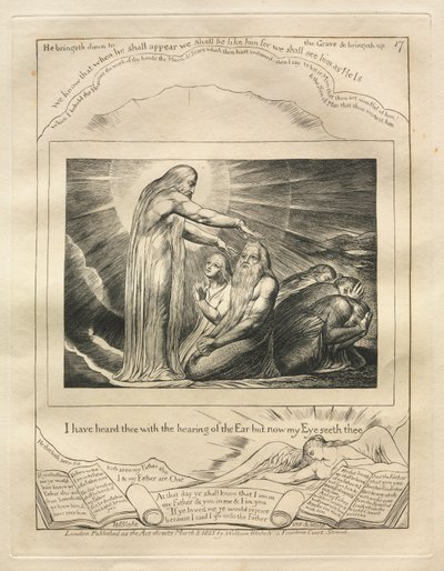 Jobs Bog: Pl. 17, jeg har hørt dig med Ørets hørelse, men nu ser mit Øje dig af William Blake