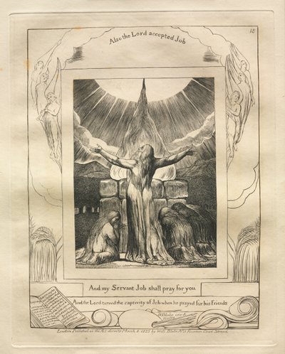 Jobs Bog: Pl. 18 Og min Tjener Job skal bede for dig af William Blake