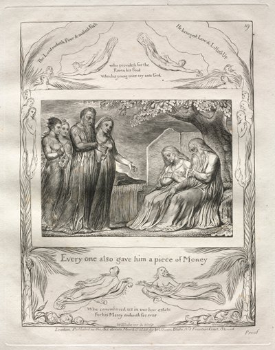 Jobs Bog: Pl. 19, Enhver gav ham også et stykke Penge af William Blake